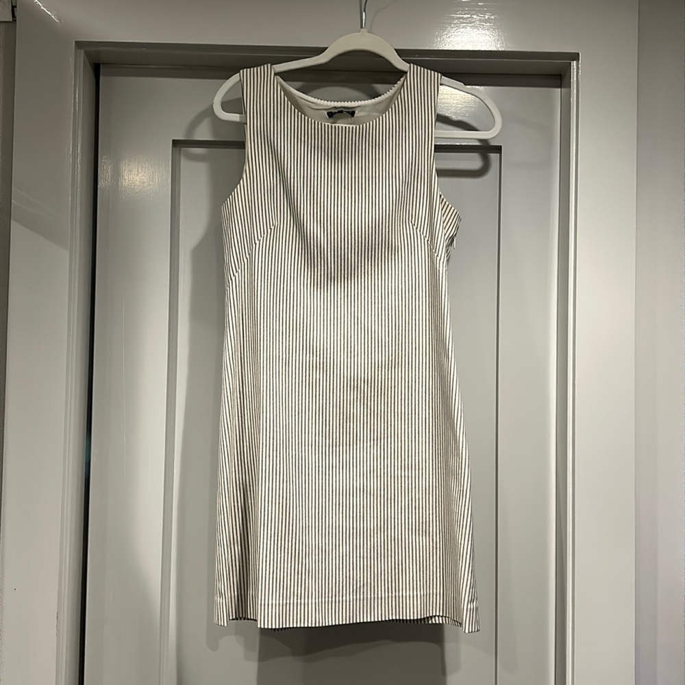 Theory gray and white stripe dress size 4